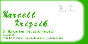 marcell krizsik business card